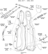 GEWA pomello per fondo con rivetti per custodia da violoncello Idea Original Carbon 2.9