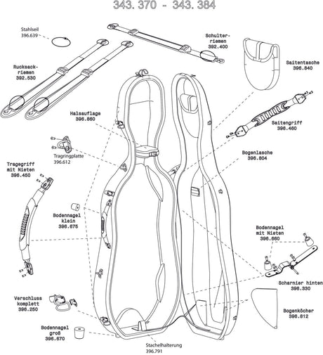 GEWA Cello case Idea Original Carbon 2.9 - Neck support (colour indication)