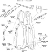 GEWA pomello per fondo con rivetti per custodia da violoncello Idea Original Carbon 2.9