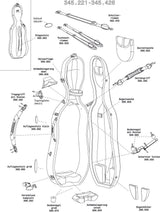 GEWA maniglia di trasporto con rivetti per custodia per violoncello Idea Original Carbon 2.9