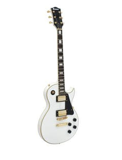 DiMavery LP-520 Electric Guitar, White/Gold