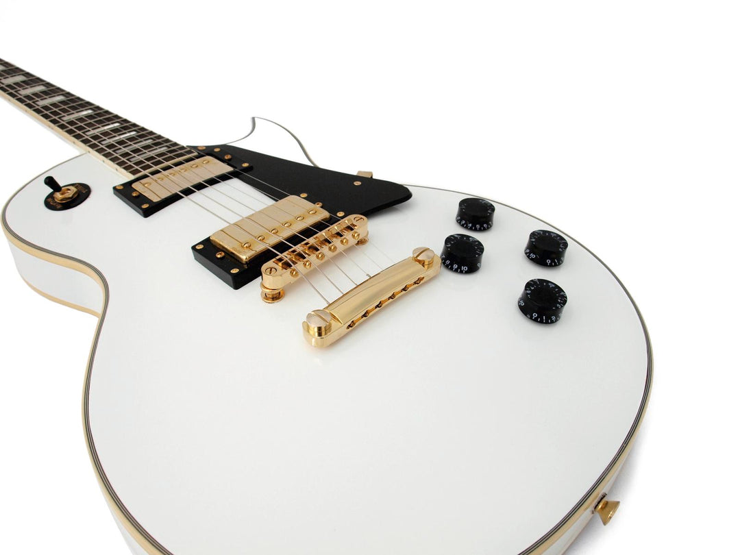 DiMavery LP-520 Electric Guitar, White/Gold