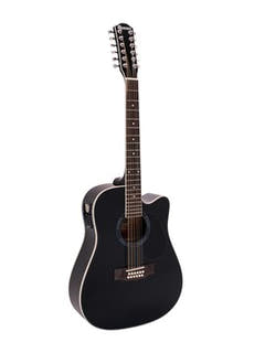 DiMavery DR-612 Chitarra Western 12 corde (Nero)