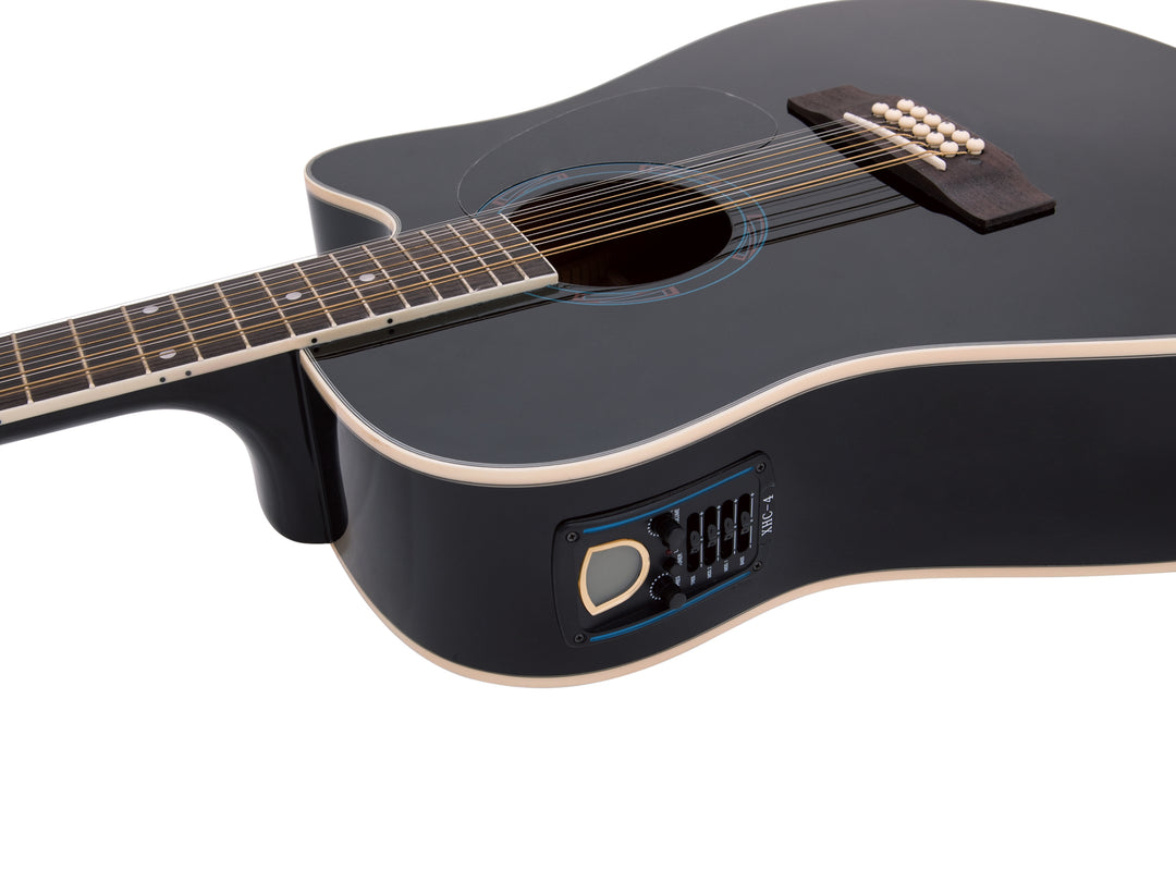 DiMavery DR-612 Chitarra Western 12 corde (Nero)