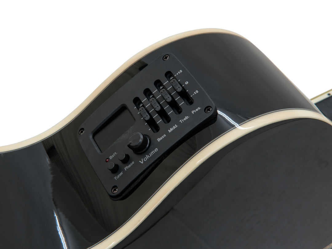 DiMavery AW-400 Chitarra Western LH (Nero)