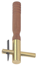 Utensile da intaglio GEWA con corpo in ottone, due lame in acciaio e manico in legno