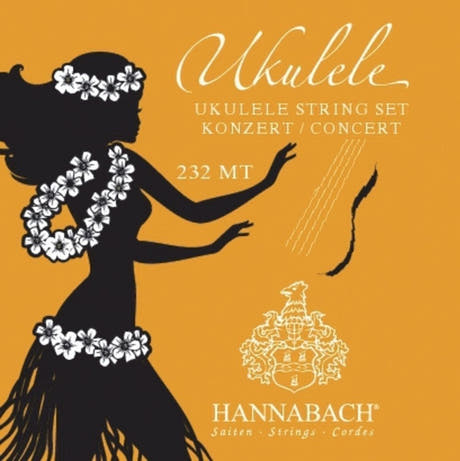 Hannabach 232 set di corde per ukulele da concerto, accordatura hawaiana