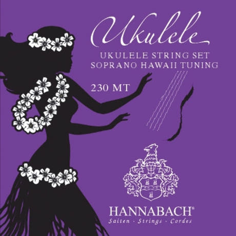 Hannabach 230 set di corde per ukulele soprano, accordatura hawaiana