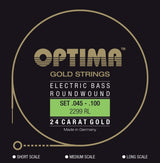 Optima E-Bass Strings Gold Strings Round Wound long scale - Set 4-string reg-light (2299L)