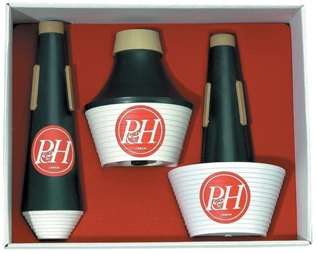 Set di sordine P&H London per tromba: straight, wow-wow e cup