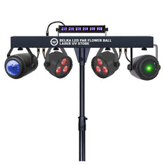 LIGHT4ME T-BAR LED PAR BLOMSTERKUGLE LASER UV STROBE illuminazione da discoteca multieffetto