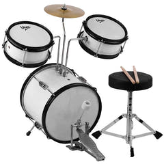 V-TONE VD Junior WH Set di tamburi per bambini – Set di tamburi acustici bianchi per bambini