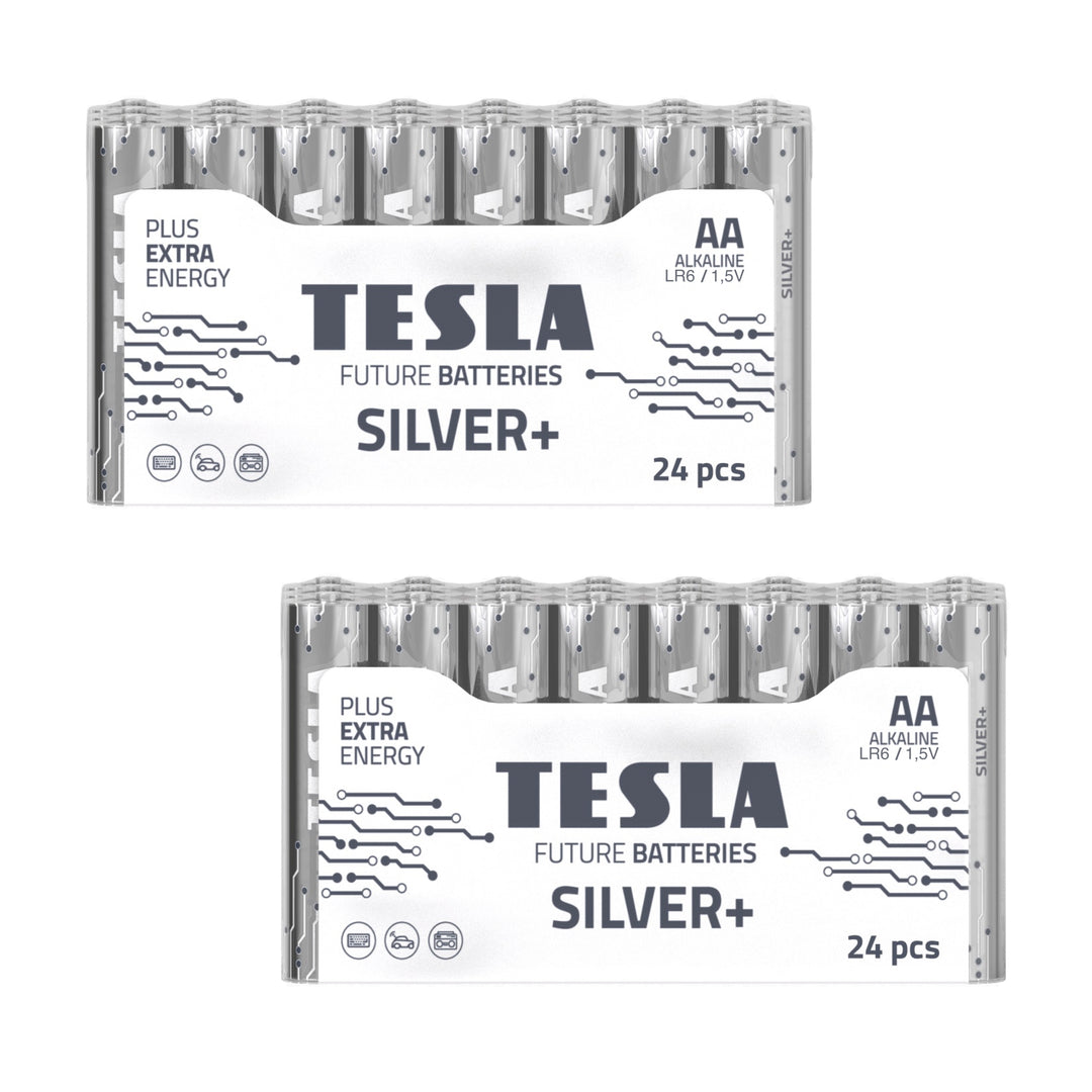 Tesla Silver+ AA Batterie Alcaline (48 pz)
