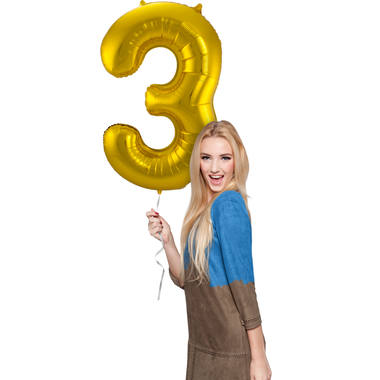 Palloncino a Forma di Numero 3 (Oro, 86 cm)