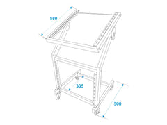 OMNITRONIC Supporto rack 12U/10U regolabile su ruote