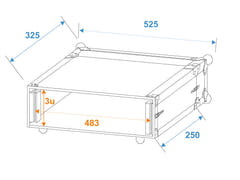 ROADINGER Effect Rack CO DD, 3U, 24cm di profondità, black