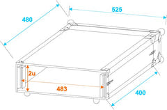 Roadinger Effect Rack CO DD 2 Unità (40cm Profondità)