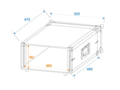 ROADINGER Effect Rack CO DD, 5U, profondo 40cm, nero