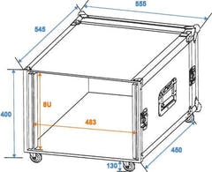 Rack Amplificatore 8 Unit con Ruote (45cm)