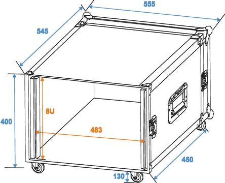 Rack Amplificatore 8 Unit con Ruote (45cm)
