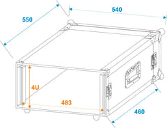 ROADINGER Rack per amplificatore PR-2, 4U, 47cm di profondità