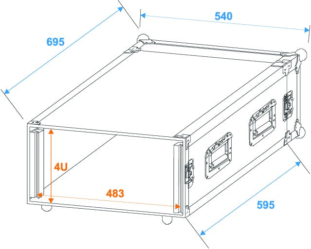 Rack Amplificatore PR-2ST 4 Unità (57cm Profondità)