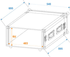 ROADINGER Rack per amplificatore PR-2ST, 6U, 57cm di profondità