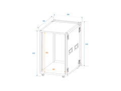 ROADINGER Rack per amplificatore PR-2ST, 18U, 57cm con ruote