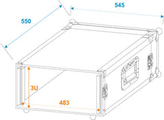 ROADINGER Rack per amplificatore PR-1, 3U, profondo 47cm