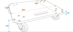 Tavola con Ruote MDF 4x Ruote (2 con Freno)