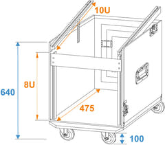 ROADINGER Special Combo Case Pro, 8U con ruote