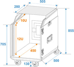 Custodia combo speciale ROADINGER LS5, scrivania per laptop, 12U