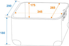 ROADINGER Custodia per dischi ALU 50/50, arrotondata, bk