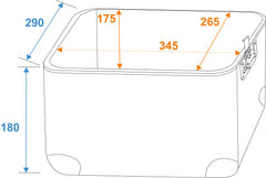 ROADINGER Record Case ALU 50/50, arrotondata, dark blu