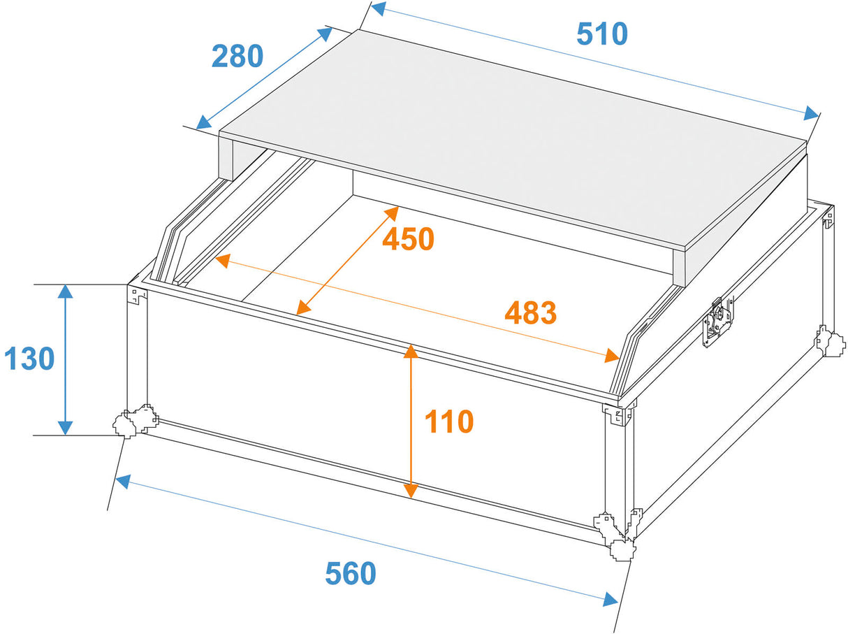ROADINGER Mixer Case Pro LS-19 Laptop Tray, bk