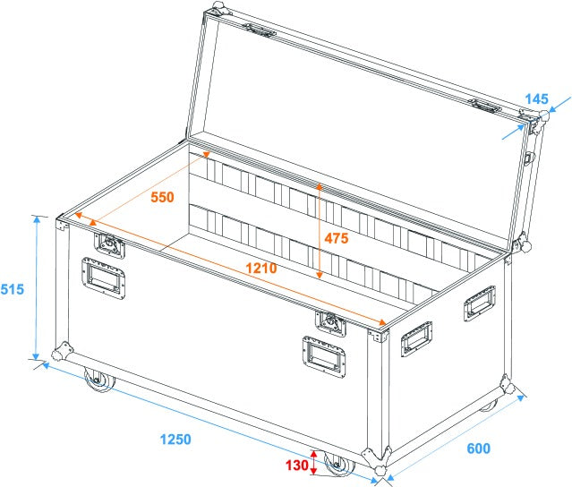 Tour Case con Ruote (125 x 60 x 78cm)