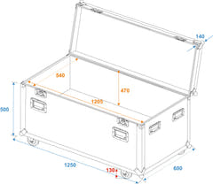 ROADINGER ODV-1 Flightcase universale da tour 120cm con ruote