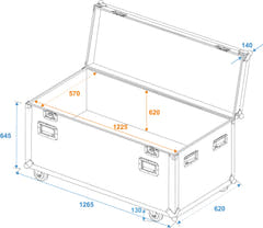 ROADINGER Universal Tour Case 120cm con ruote Pro