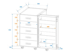 ROADINGER TSF-1 Universal Drawer Case con ruote