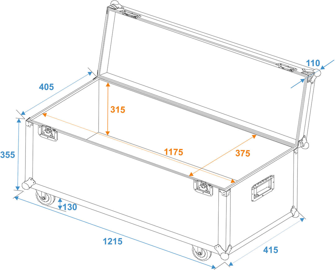 ROADINGER case universale da trasporto 120x40cm con ruote