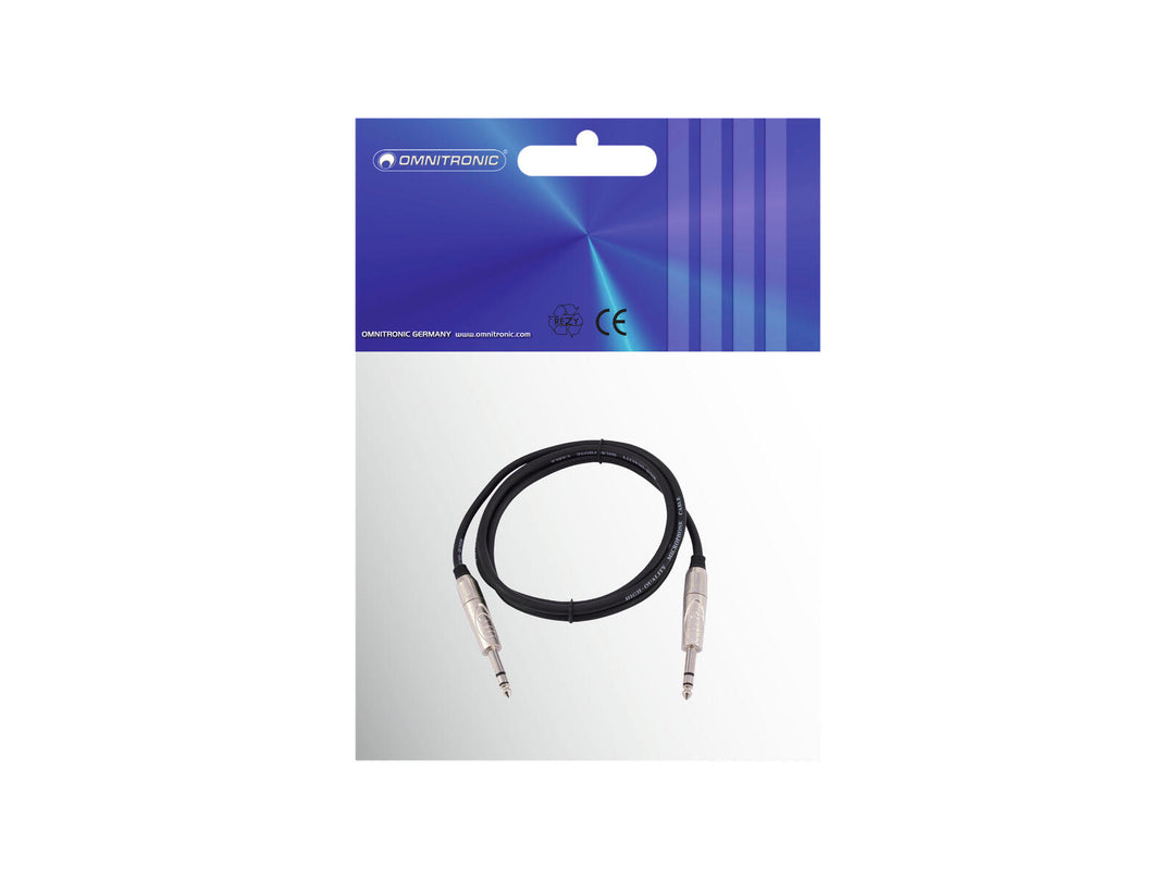 OMNITRONIC Cavo Jack stereo 6.3 1m bk ROAD