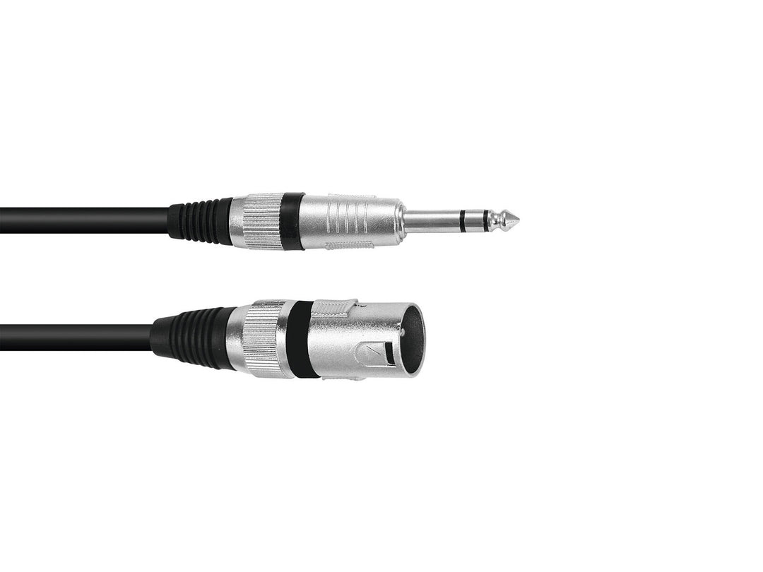 OMNITRONIC cavo adattatore XLR(M)/Jack stereo 0.2m bk