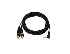 OMNITRONIC Cavo adattatore Jack 3.5 90°/2xRCA 1.5m bk