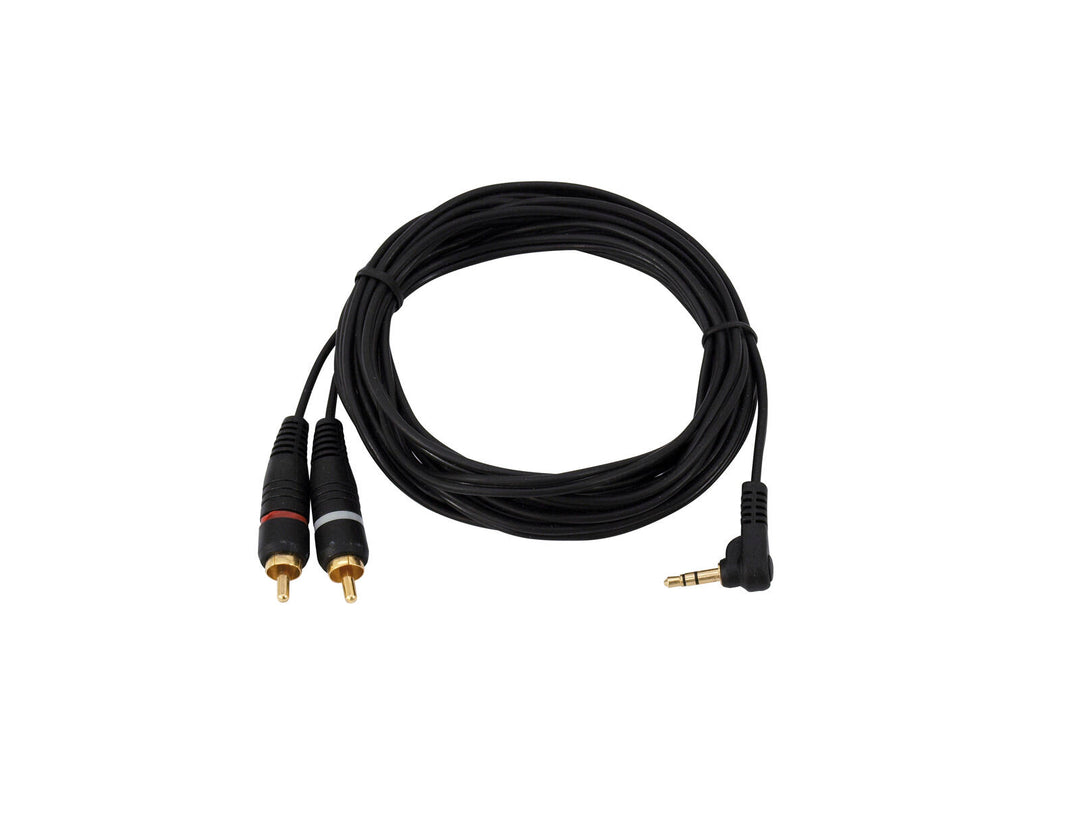 OMNITRONIC Cavo adattatore Jack 3.5 90°/2xRCA 1.5m bk