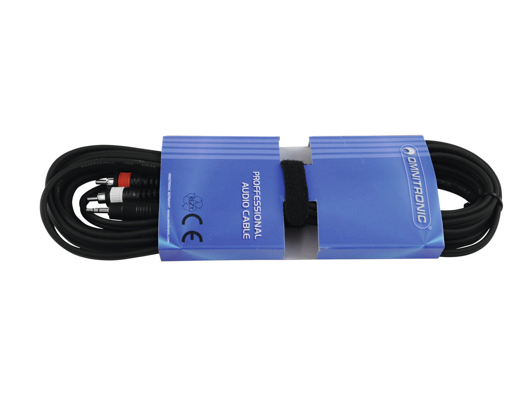 OMNITRONIC Cavo adattatore Jack 3.5/2xRCA 6m bk