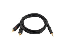 OMNITRONIC Cavo adattatore Jack 3.5/2xRCA 3m nero
