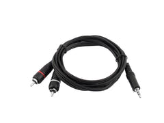 OMNITRONIC Cavo adattatore Jack 3.5/2xRCA 1.5m bk