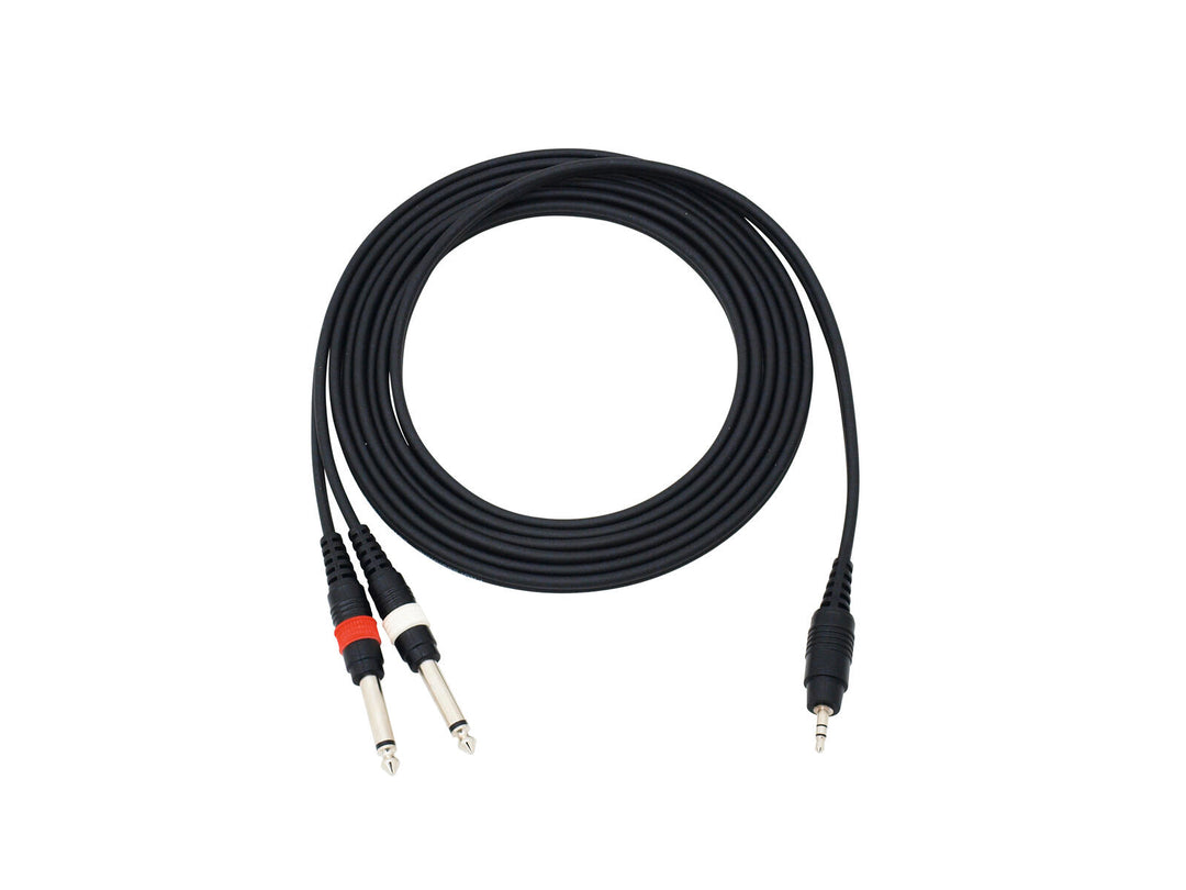 OMNITRONIC Cavo adattatore 3.5 Jack/2xJack 3m bk
