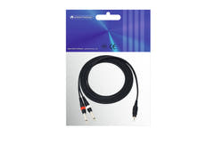 OMNITRONIC Cavo adattatore 3.5 Jack/2xJack 3m bk