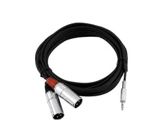 OMNITRONIC Cavo adattatore 3.5 Jack/2xXLR(M) 3m bk